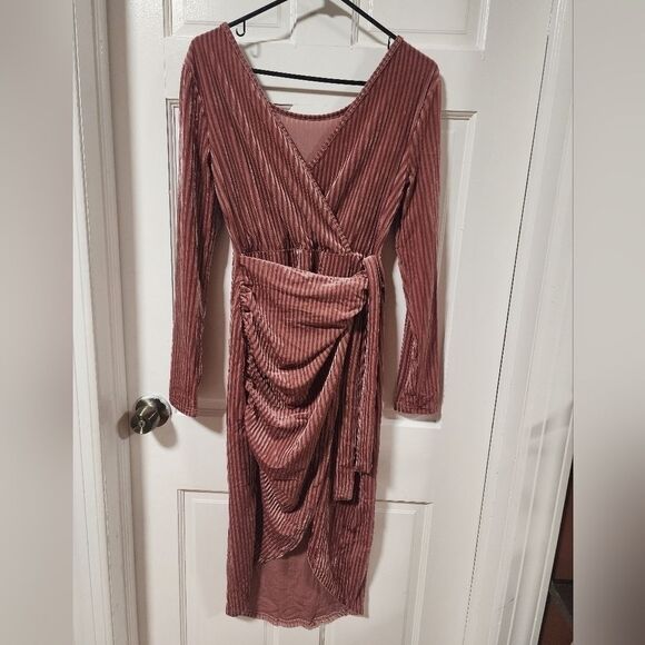 Dresses for Women Tie Side Wrap Velvet Dress Dresses Size Medium - Picture 5 of 9